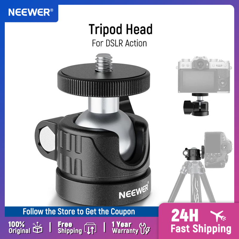 Webcam Ring Light - NEEWER Mini testa a sfera, adattatore