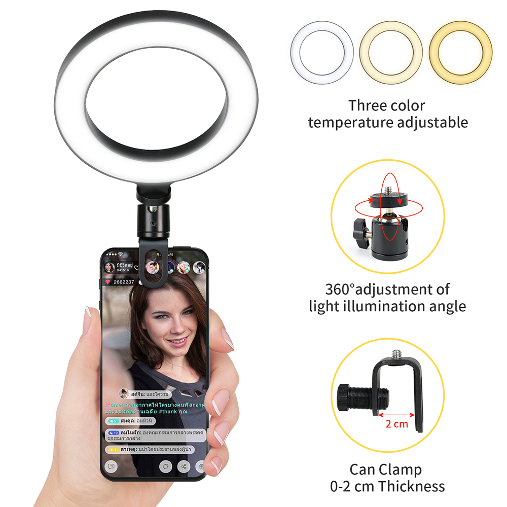 Webcam Ring Light - Luce LED da 16 cm con