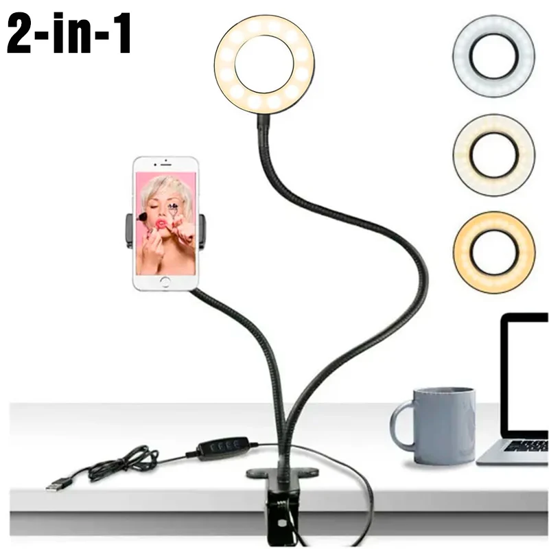 Webcam Ring Light - Supporto universale flessibile per telefono cellulare