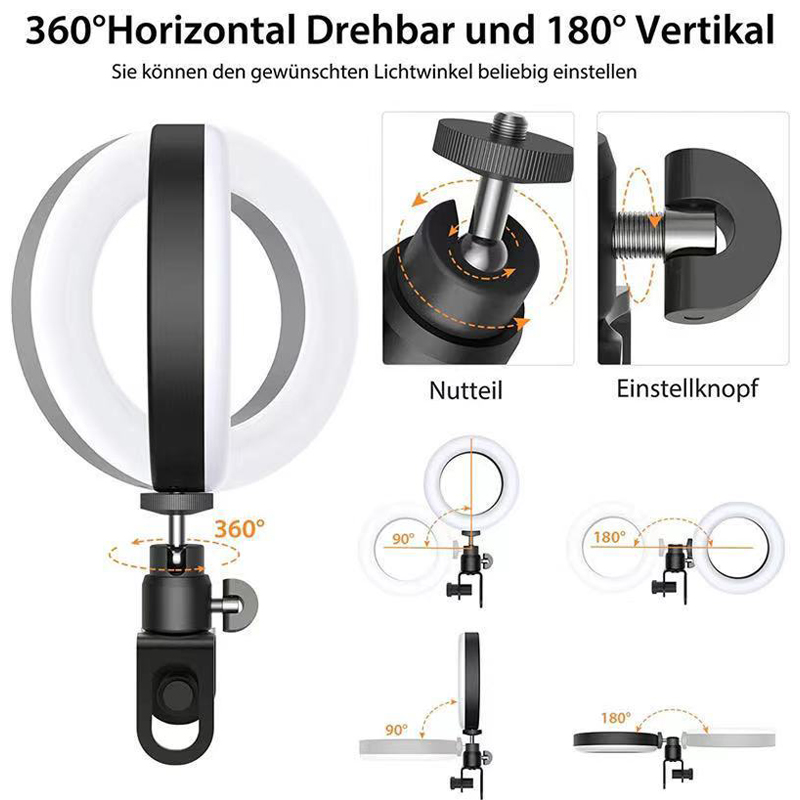 Luce LED da 16 cm con supporto - Webcam Ring Light recensione e prezzo