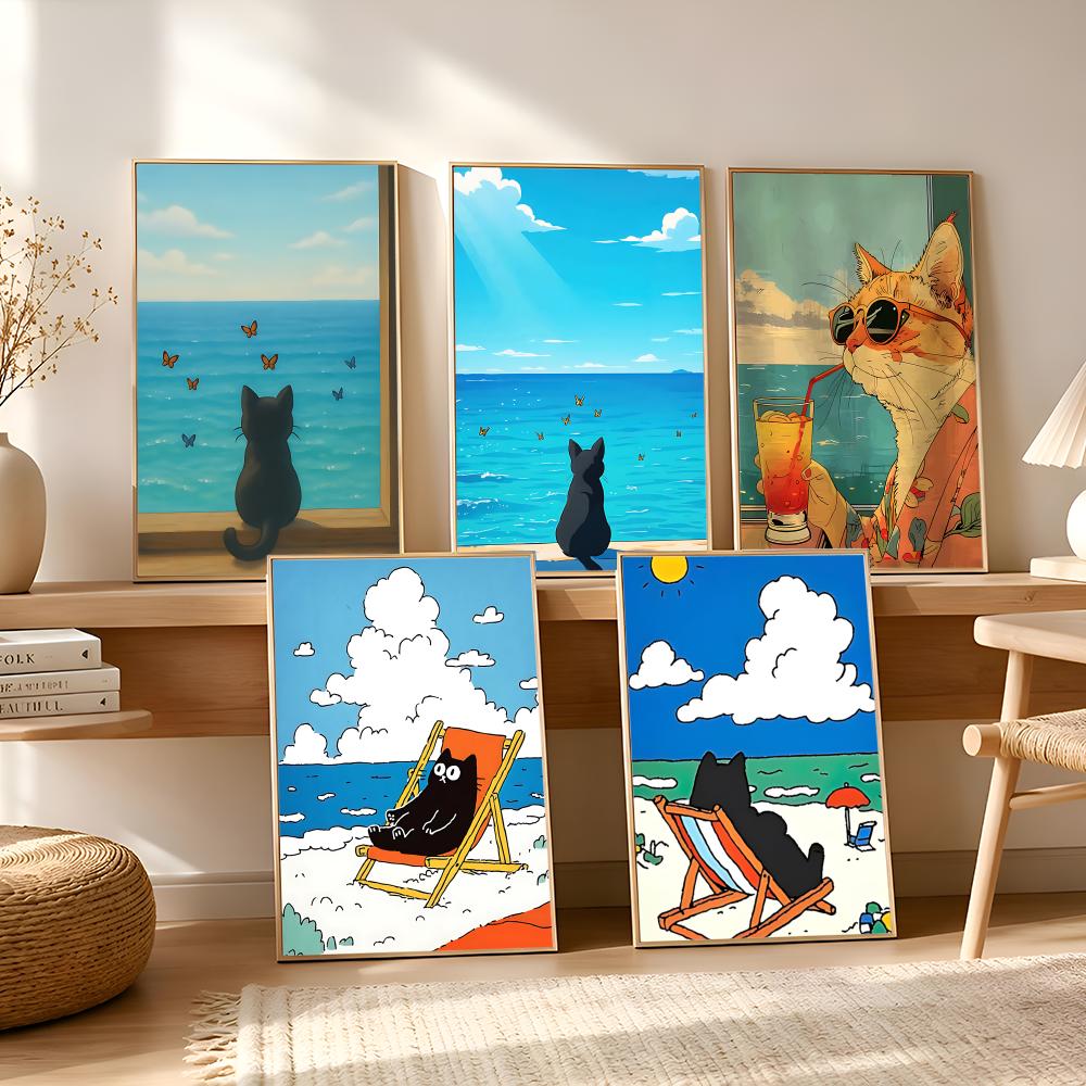 Poster con gatto sulla spiaggi - Esports Gaming Wallpaper recensione e prezzo